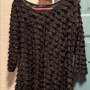 Notations Black Sheer Blouse